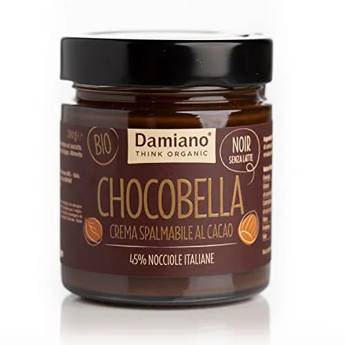 Chocobella Noir - Crema Spalmabile Biologica di Cacao e Nocciole - Senza Glutine e Vegan Friendly - Vasetto da 200g