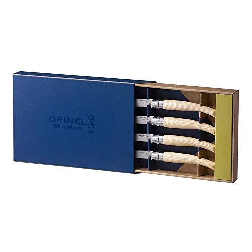 Opinel 254346 Table Chic Coltello da Bistecca – Set 4 Pezzi, Acciaio Inossidabile, Multicolore, 22.5 x 2 x 1 cm