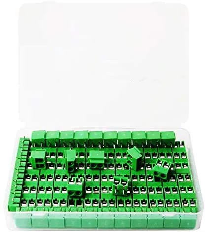 RUNCCI 100Pcs 2 Pin 5 mm Morsettiera di PCB Vite Connettore del Blocco Terminali