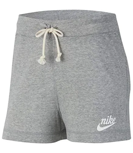 Nike W NSW Gym VNTG Short Pantaloncini Sportivi, Donna, Dk Grey Heather/Sail, M