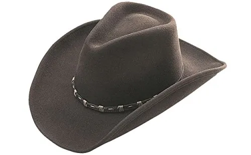 Stetson Keeline Western VitaFelt - Cappello da cowboy, in feltro, per attività all'aria aperta, da uomo, made in USA, con cinturino in pelle 63 - marrone scuro. 61/XL