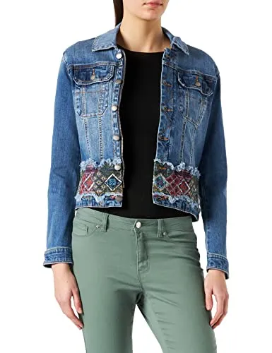 Desigual CHAQ_BAKERSFI Giacca in Denim, Blu, M Donna