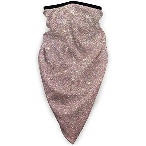 Bjamaj, bella decorazione oro rosa glitterato maschera antivento sport maschera maschera da sci scudo sciarpa bandana uomo donna