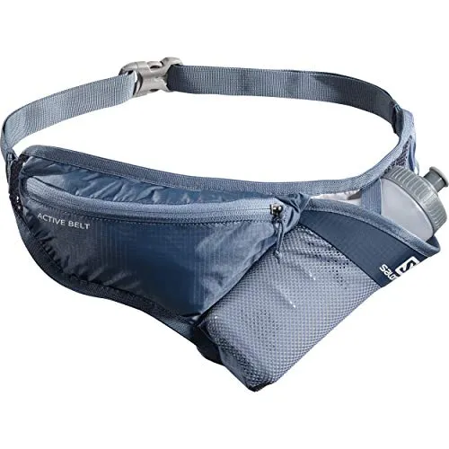 SALOMON Active Belt, Cintura di idratazione, Borraccia 3D da 600 ml Inclusa Unisex-Adulto, Blu (Copen Blue)/Blu (Dark Denim), Taglia Unica