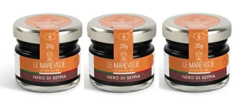 Nero di Seppia Le Mareviglie - 3 confezioni da 20g - Lavorato a mano in Sardegna, Italia