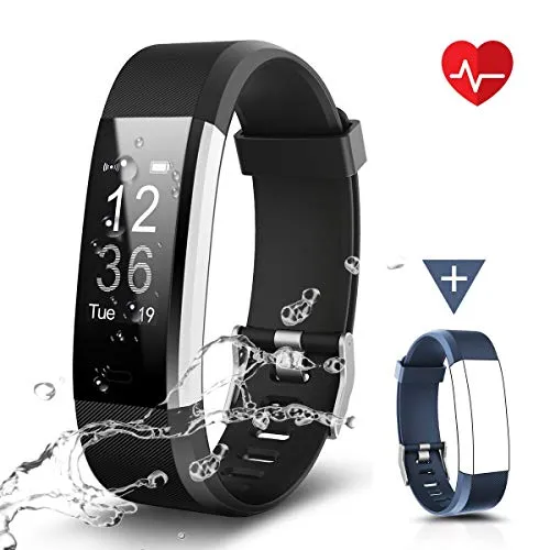 Fitness Tracker Impermeabile IP67, CHEREEKI Cardiofrequenzimetro Activity Tracker Braccialetto intelligente Pedometro con Allarme Calorie Monitor di sonno Chiamata SMS Notifica Controllo della musica