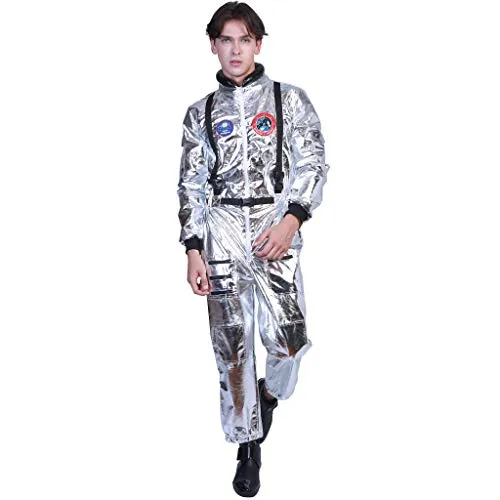 EraSpooky Astronauta Uomo Costume Argento Spazio Tuta