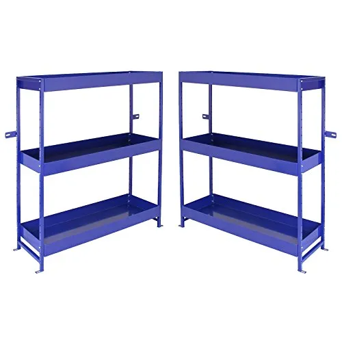 Monster Racking - 2 Scaffali in Acciaio Senza Bulloni Blu 116,5cm x 115cm x 34,8cm