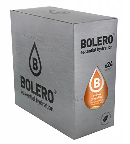 Bolero Drinks 24 bustine da 9 grammi gusto Polmpelmo Giallo - Preparato istantaneo per Bevande con Stevia e Vitamina C e Senza Zucchero