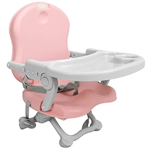 Todeco - Seggiolino Bambino, Seggiolino per Bambino Portatile - Altezza: 38/42/46/50 cm - Materiale: PP - Rosa