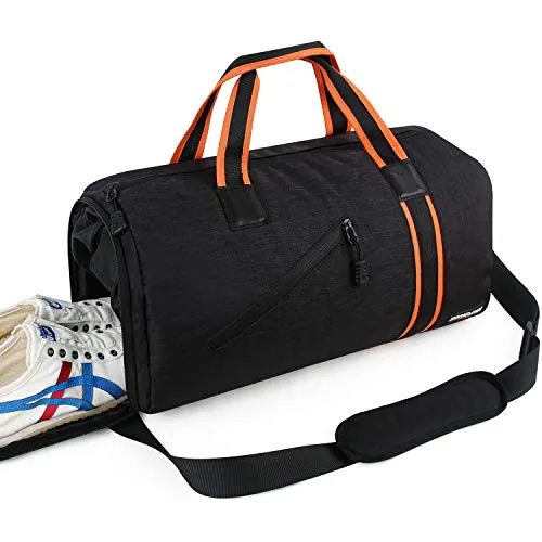 Songwin Borsone Sportivo da Palestra con Scomparto per Scarpe e Tasca portaoggetti bagnati, Grande, Impermeabile Borsone da Viaggio Duffle Bag per Uomo 40L