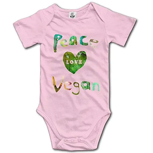 SDGSS Body Bambino Peace Love Vegan Baby Boys Girls Short Sleeve Funny Claw
