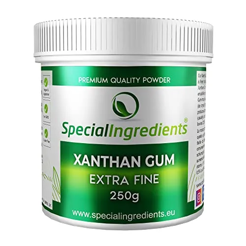 Special Ingredients Gomma di Xantano In Polvere 250 g - E415 - (Etichette e istruzioni in Italiano) - Gluten free, adatto a vegani e vegetariani, privo di OGM - Confezione riciclabile