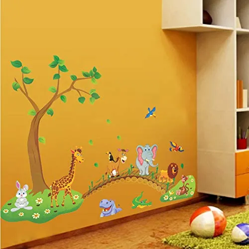 Animali della Foresta del Fumetto Adesivi Murali Scuola Materna per Bambini Camere Home Decor Wallpaper Art Decalcomanie Nursery Home Decoration Fai da Te