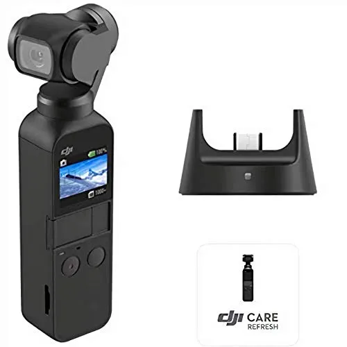 DJI Osmo Pocket Prime Combo - Fotocamera Stabilizzata a Tre Assi con Kit Accessori e Care Refresh, Camera Integrata 12 MP 1/2.3" CMOS, Video in 4K, Collegabile a Smartphone, Android, iPhone - Black