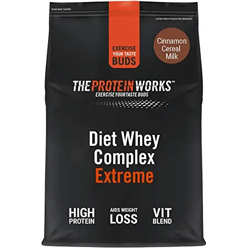 Complesso Di Whey Dietetiche Extreme In Polvere | Frullato Dietetico A Basso Contenuto Di Calorie E Grassi | Ricco Di Vitamine E Minerali | THE PROTEIN WORKS | Latte Ai Cereali E Cannella | 1kg