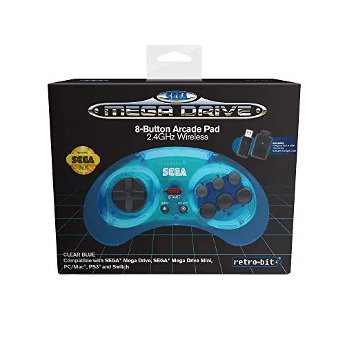 Retro-Bit Sega MD 8-B 2.4G Wl BLU - Not Machine Specific Mac OS X, Windows XP, Nintendo Switch, PlayStation 3