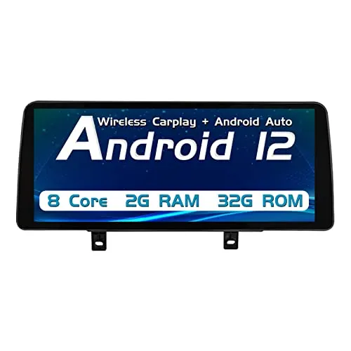 AneQu Navigatore GPS per auto Android 12 Autoradio per BMW Serie 3 Serie 4 F30 F31 F32 F33 F34 F36 Sistema NBT Qcta Core 32 GB ROM con sistema iDrive Touch Screen da 12,3 pollici con Bluetooth Carplay