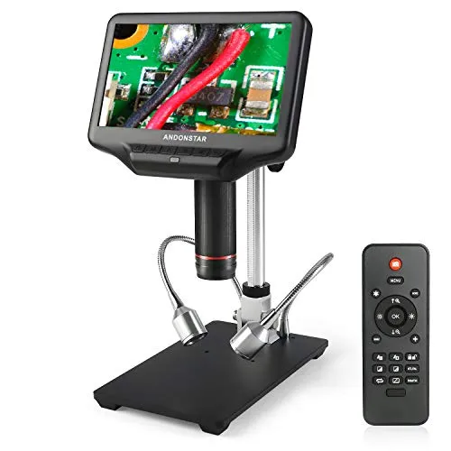 Andonstar AD407 3D HDMI Saldatura Microscopio Digitale con 4MP UHD e 7 "LCD Regolabile Schermo USB Video Microscopi per Telefono Riparazione SMT SMD FAI DA TE