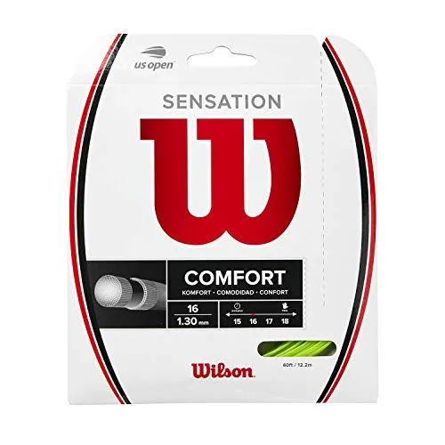 Wilson Sensation, WR830170116 Corda per Racchetta da Tennis, Calibro 16 (1.30 mm), Verde Neon