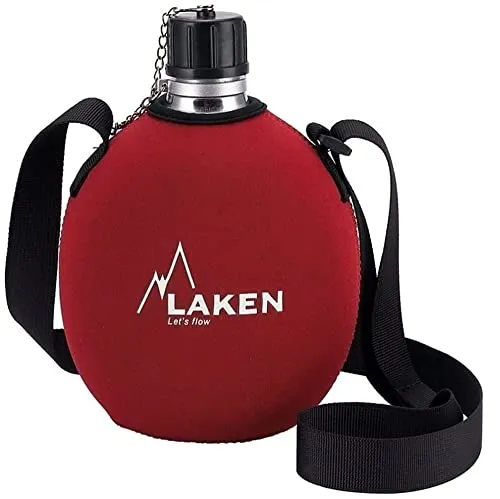 Laken Borraccia Clasica 34oz, Bottiglia da Campeggio in Alluminio con Custodia e Cinturino in Neoprene, Bocca Stretta, a Prova di perdite, Senza BPA, 1 litro, Rosso