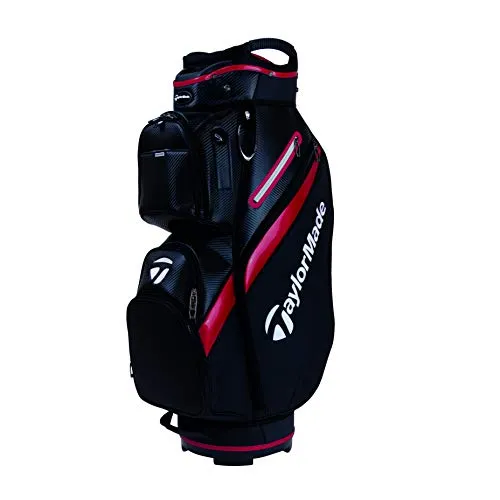 TaylorMade - Borsa da golf deluxe per carrello, taglia unica, colore: Nero/Rosso