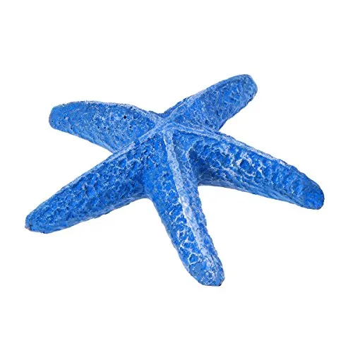 UEETEK Ornamento di stelle marine artificiali naturali ornamento acquario artificiale finto mare ornamento animale per la decorazione serbatoio di pesce (blu)
