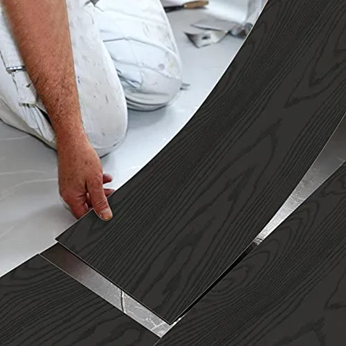 SDFLKAE Piastrelle autoadesive in PVC per pavimenti e piastrelle impermeabili, per decorare la casa, grano di legno grigio