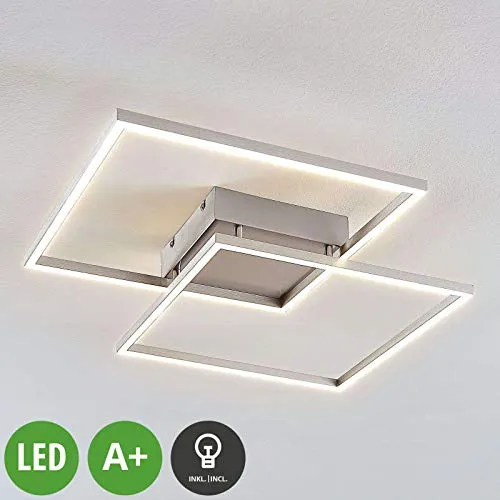 Plafoniera LED 'Mirac' (Moderno) colore Grigio, in Metallo ad es. Soggiorno & Sala da pranzo (2 luci, A+, lampadina inclusa) di Lindby | lampada LED, plafoniera LED, plafoniera