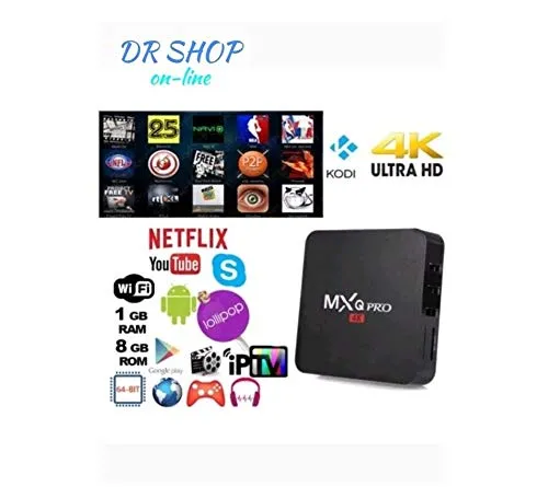 TV BOX ANDROID MXQ PRO 4K SMART IPTV OR7 PENTACORE 64 BIT WIFI 2+16 GB MINI PC