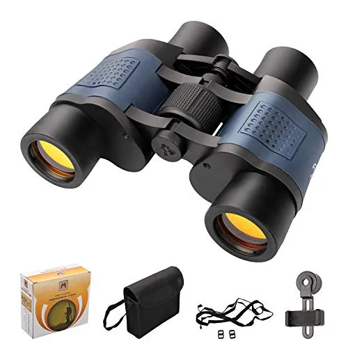 TTskying 10 x 60 HD Binocolo professionale per visione notturna IPX7 Impermeabile, binocolo per adulti, campo visivo più luminoso e chiaro per viaggi, birdwatching, sport e fauna selvatica