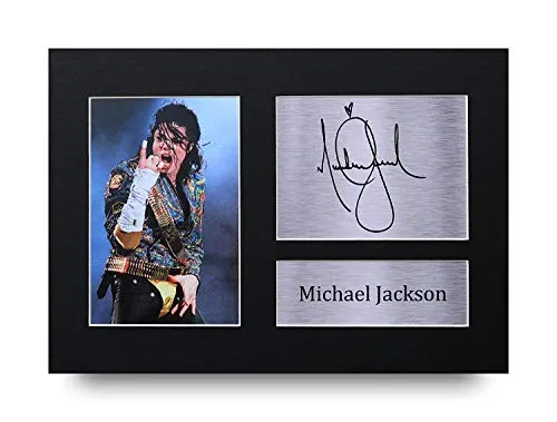 HWC Trading Michael Jackson A4 Senza Cornice Firmato Regalo Visualizzazione delle Foto Print Immagine Autografo Stampato per Gli Appassionati di Musica