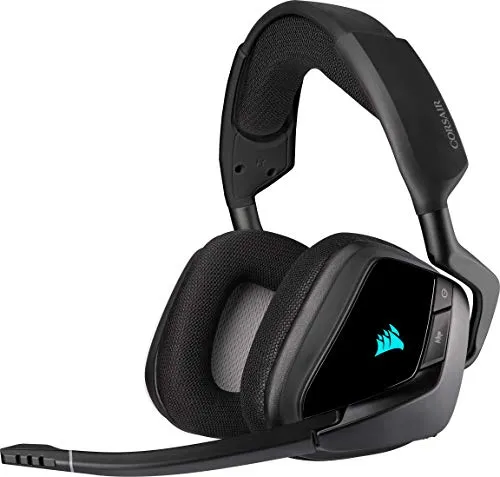 CORSAIR VOID RGB ELITE Cuffia da Gioco Senza Fili - Suono Surround 7.1 - Microfono Omnidirezionale - Padiglioni Auricolari in Microfibra - Compatibile con iCUE - PC, Mac, PS5, PS4 - Carbonio