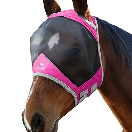 Harrison Howard CareMaster Pro Luminous Maschera anti-mosche per cavallo UV protezione Rosa (S; Pony)