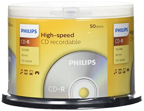 Philips CD-R 80MIN - Confezione da 50