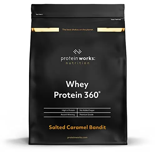 Proteine Whey 360 In Polvere | Caramello Salato Intenso | Frullato Ad Alto Contenuto Proteico | Senza Zuccheri Aggiunti e Basso Contenuto Di Grassi | Miscela Di Proteine | Protein Works | 600g