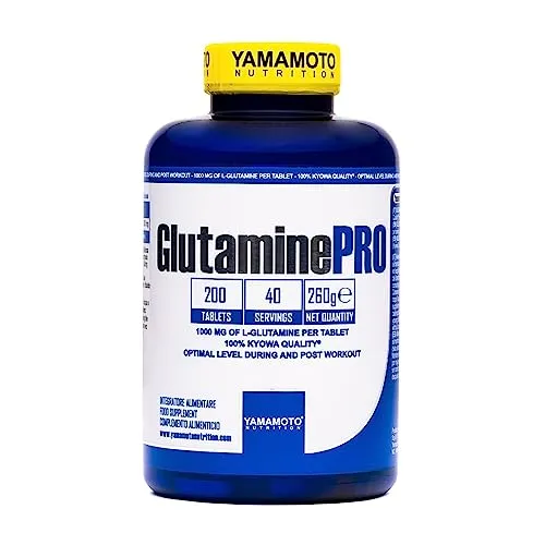 Yamamoto Nutrition Glutamine PRO Kyowa® Quality integratore alimentare di Glutammina 200 compresse