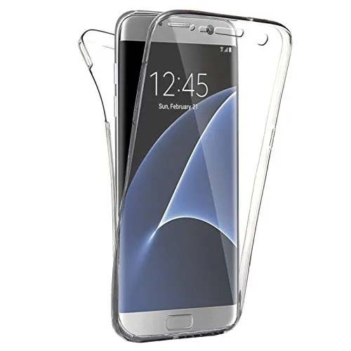 SAVFY® Custodia full body Samsung Galaxy S7 Edge, Protezione a 360°, Morbido TPU Case Cover Ultra Sottile, Resistente Ai Graffi - Transparente