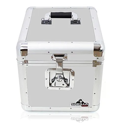 Gorilla 30,5 cm vinyl LP Storage box Flight case – contiene 100pcs – argento con garanzia a vita