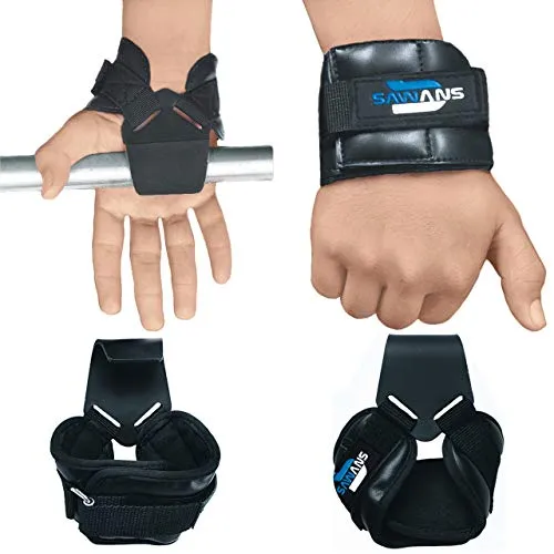 Ganci per sollevamento pesi di retromarcia Grips training Gym cinghie guanti supporto per il polso bar