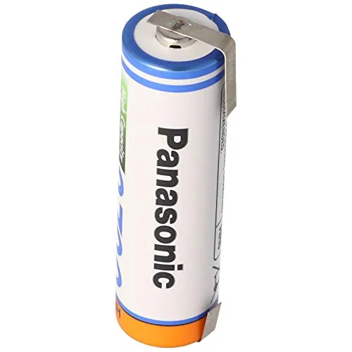 1 batteria ricaricabile AA Panasonic, 1,2 V, 2700 mAh, BK 3hgae, con linguette di saldatura a forma di U