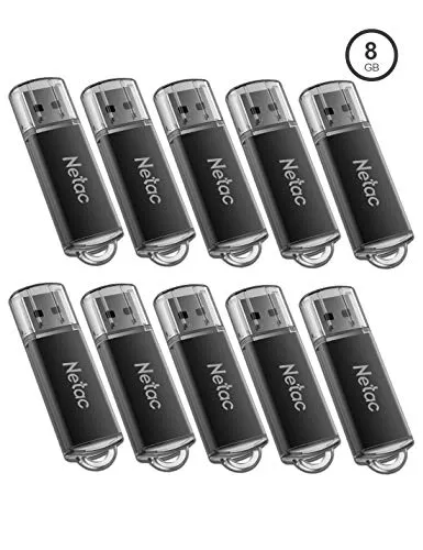 Netac 10 Pezzi 8G Chiavetta USB, Pen Drive, USB Flash Drive velocità di Lettura Fino a 20 MB/s, Thumb Drive Memoria Stick