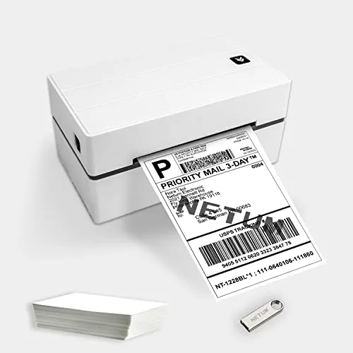 NETUM NT-LP110F Stampante per etichette termiche da scrivania, Stampante termica per ricevute commerciale ad alta velocità, spedizione Express Label 4 x 6, USB ESC/POS compatibile con Windows/Mac