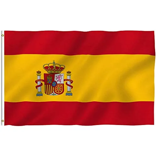 MLIAN Bandiera Spagna, 150 x 90 cm, Grande Bandiera Nazionale con 2 Occhielli in Ottone