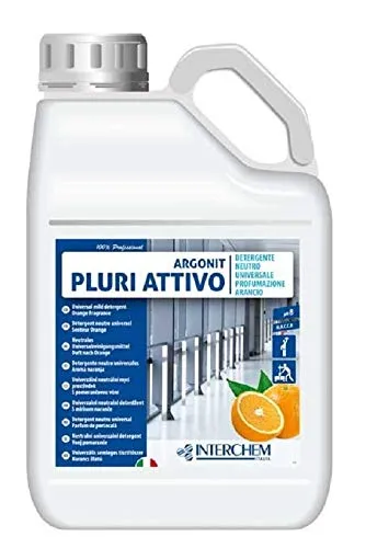 Argonit Pluri Attivo detergente neutro per pavimenti e superfici concentrato e profumato all'arancio - Confezione : 2 taniche da kg.5