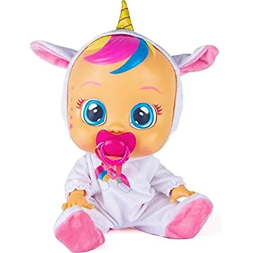 IMC Toys BABIES Fantasy Dreamy Unicorno, Bambola Interattiva Che Piange Lacrime Vere Con Ciuccio e Pigiama, Per Bambini e Bambine +2 Anni