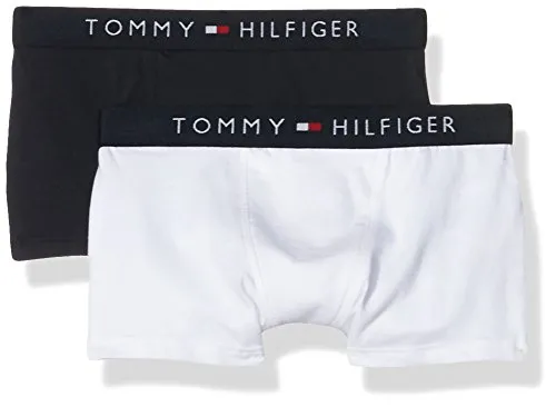 Tommy Hilfiger 2P Trunk Intimo, Multicolore (White/Navy Blazer 103), 128 Bambini e Ragazzi