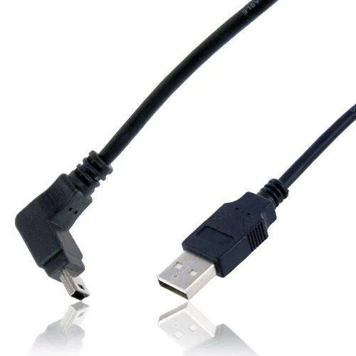 Wicked Chili Cavo Mini-USB Compatibile con Tomtom XXL IQ Routes, XL Live, XL Live Style, Start XL - Cavo Dati Hi-Speed Connettore Mini USB angolato per dispositivi di Navigazione Tomtom (1,8m) Nero