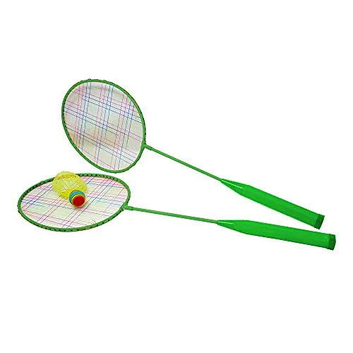 Racchette Badminton Bambini Set Badminton Bambini 2 Racchette con volano 2 Pezzi, con Un volano Incluso Colori Assortiti