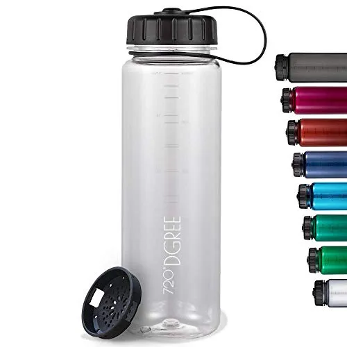 720°DGREE Borraccia di Acqua Basic simplBottle - 1.5 Litri, Gonfalone, Transparent | Bottiglia Sportiva Bambini Scuola| Senza BPA